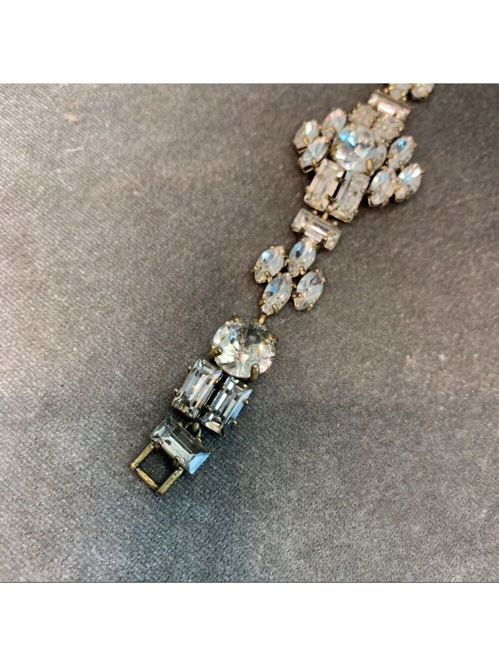 J. Crew Vintage Clear Crystal Rhinestone Bracelet - Picture 7 of 12